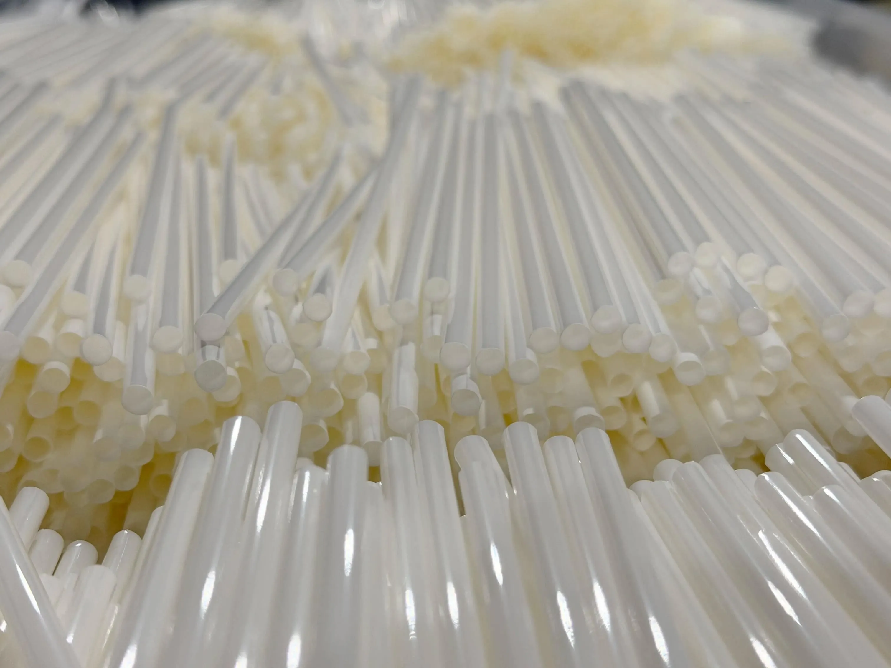 PureStalk straws in a bin