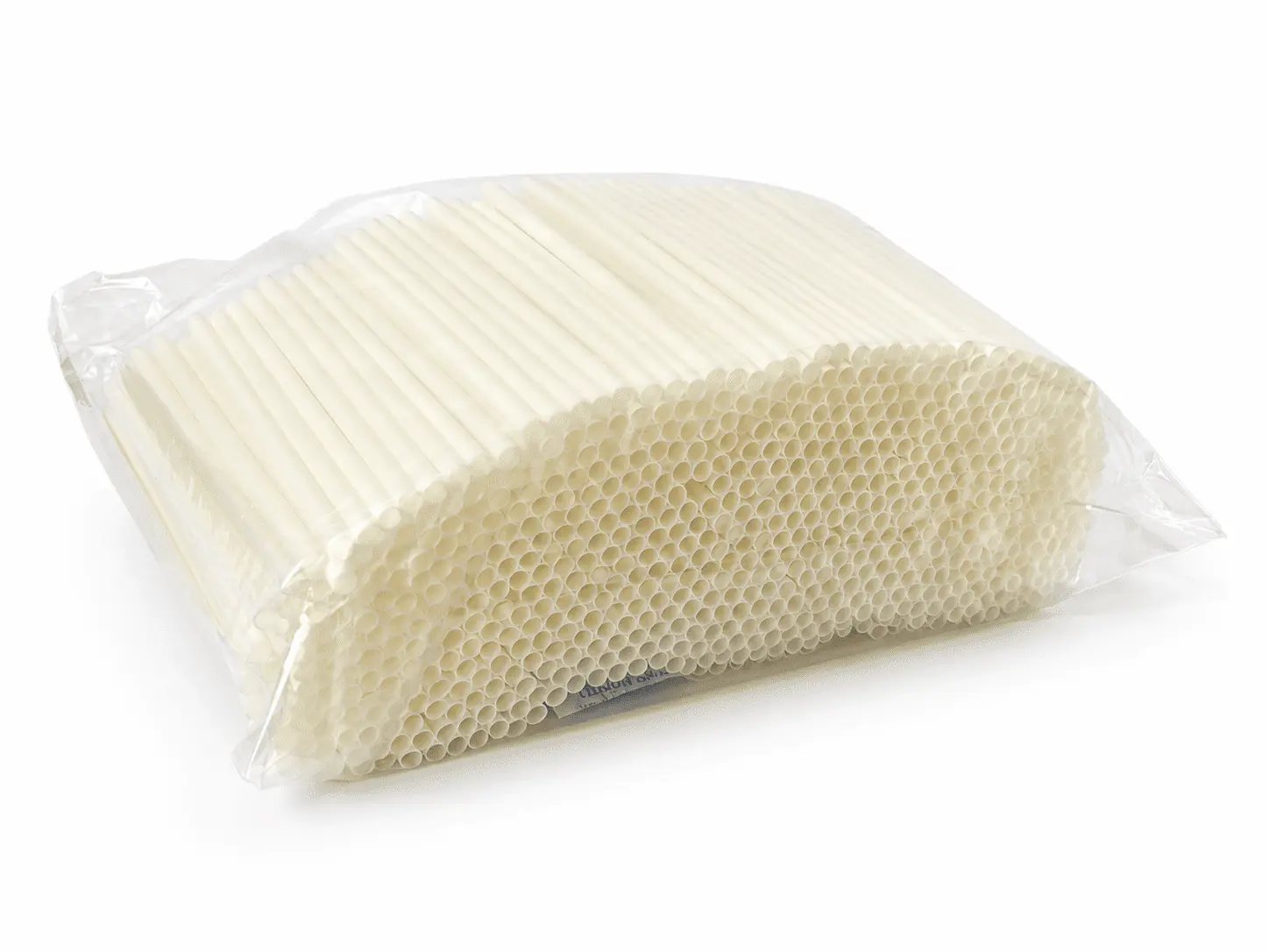 PureStalk 5mm Cocktail & Stirrer Drinking Straws - Plant-Based PLA - 0.20x5.5" (5x140mm) - Being Stored in a Bag Front