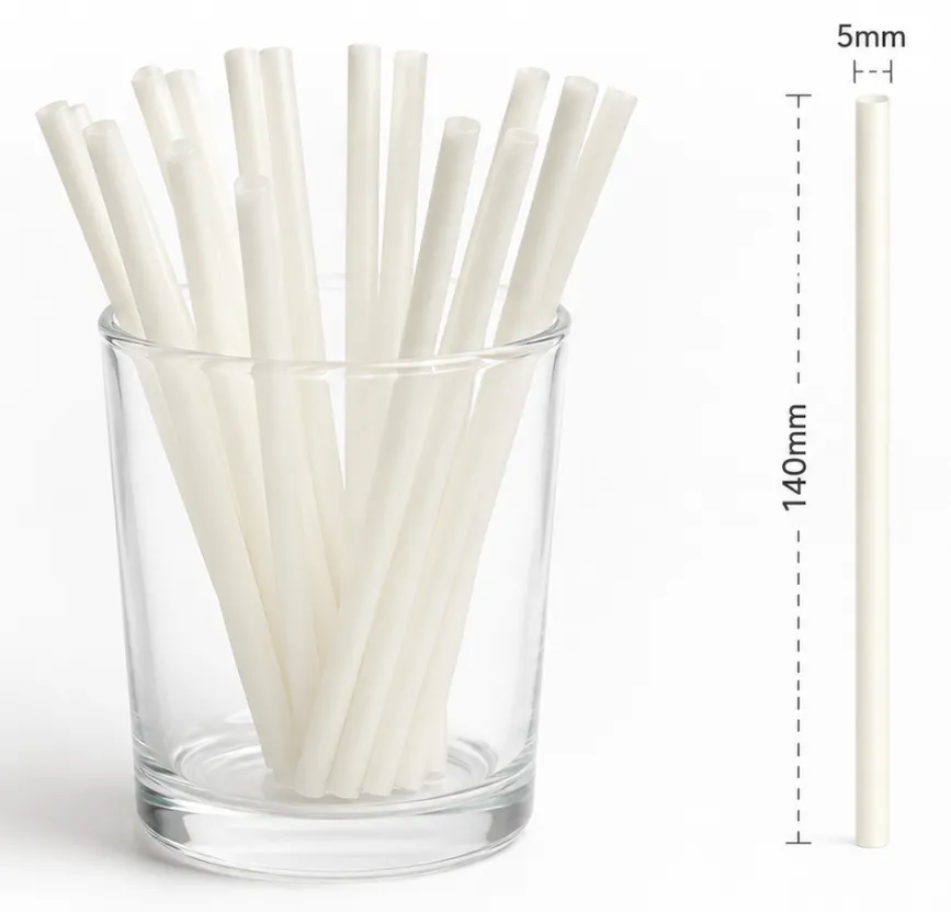 PureStalk 5mm Cocktail Drinking Straws - Plant-Based PLA - 0.20x5.5" (5x140mm) - Main View