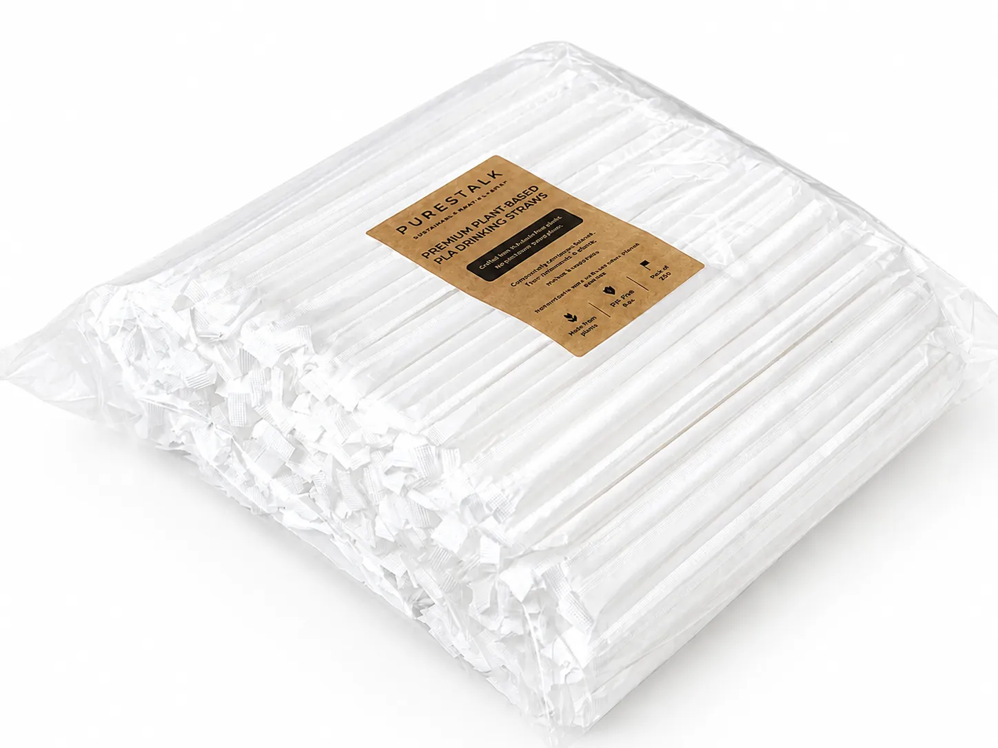 PureStalk 6mm Standard Drinking Straws - Plant-Based PLA - 0.24x8.3" (6x210mm) - Main View